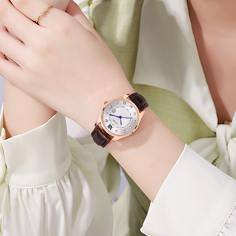 Luxury Watch With Leather Strap - Women Quartz Watch Luxury Female Watch
