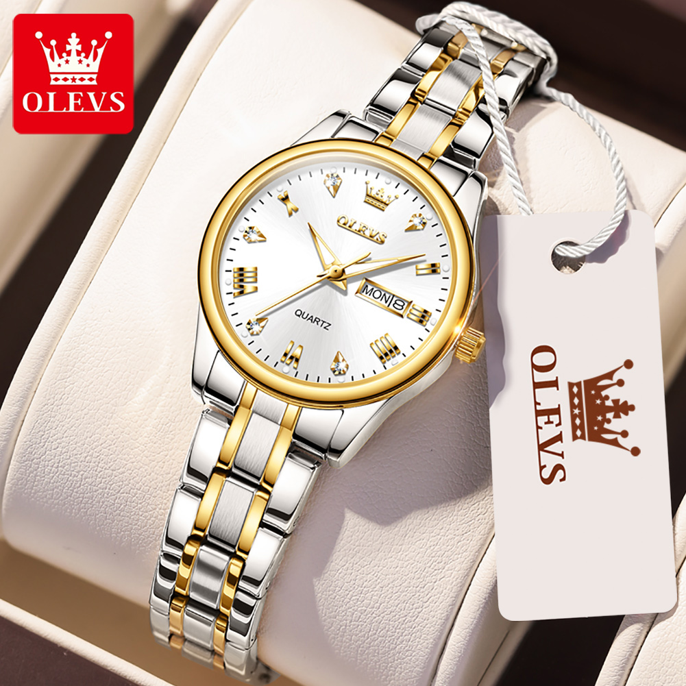 OLEVS 5563 New Fashion Women Q - Luxury Watch Moon Phase ulasan dan harga