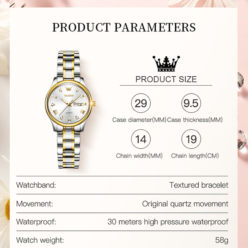 OLEVS 5563 New Fashion Women Q - Luxury Watch Moon Phase ulasan dan harga