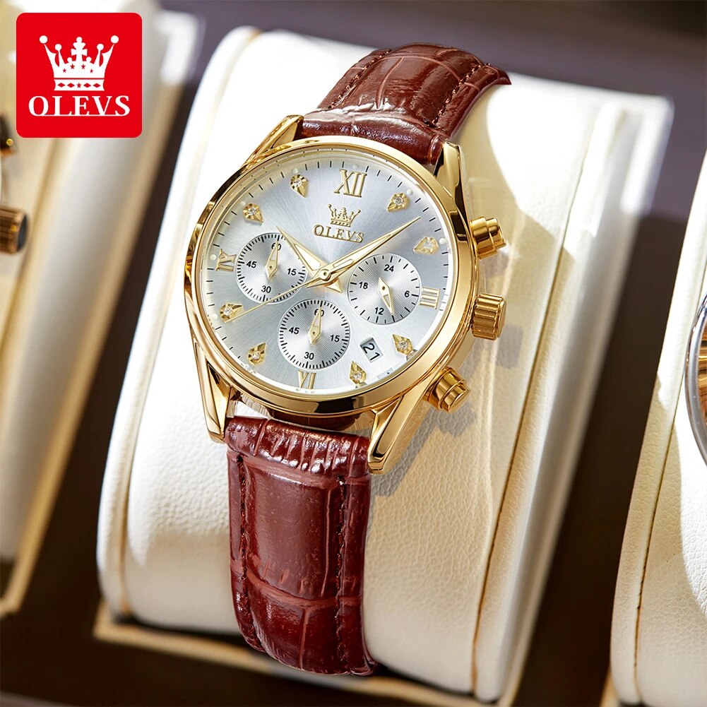 OLEVS 5523 Women's Watches Lea - Luxury Watch With Leather Strap ulasan dan harga