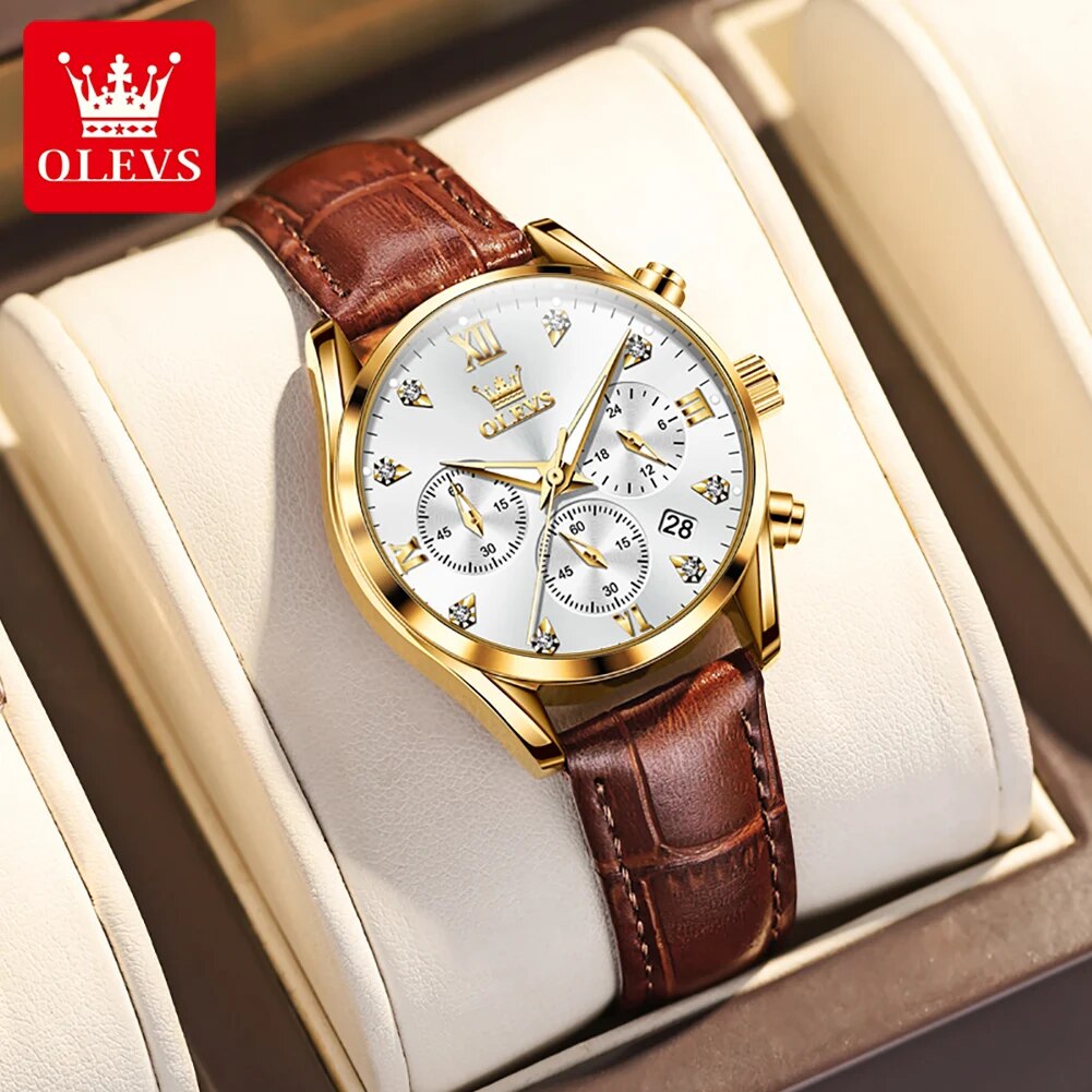 OLEVS 5523 Women's Watches Lea - Luxury Watch With Leather Strap ulasan dan harga