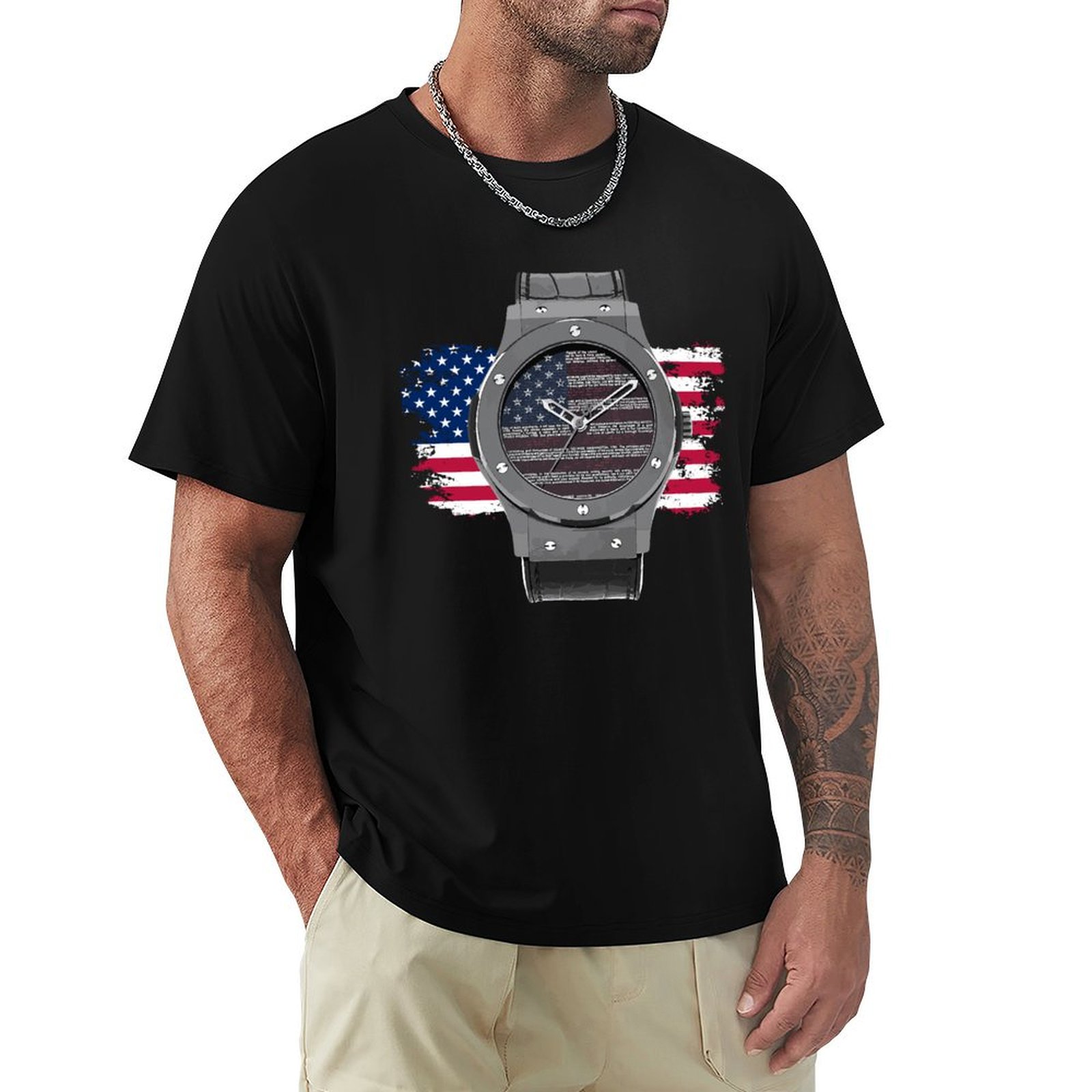 LUXURY WATCH DRAWING T-Shirt H - Luxury Watch Drawing ulasan dan harga