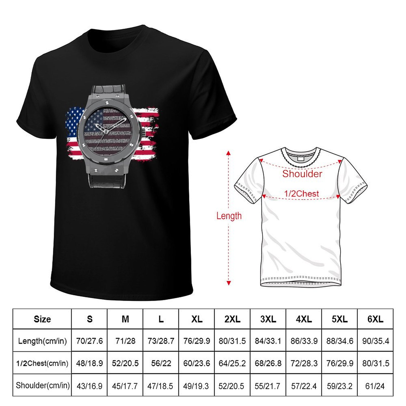 LUXURY WATCH DRAWING T-Shirt H - Luxury Watch Drawing ulasan dan harga