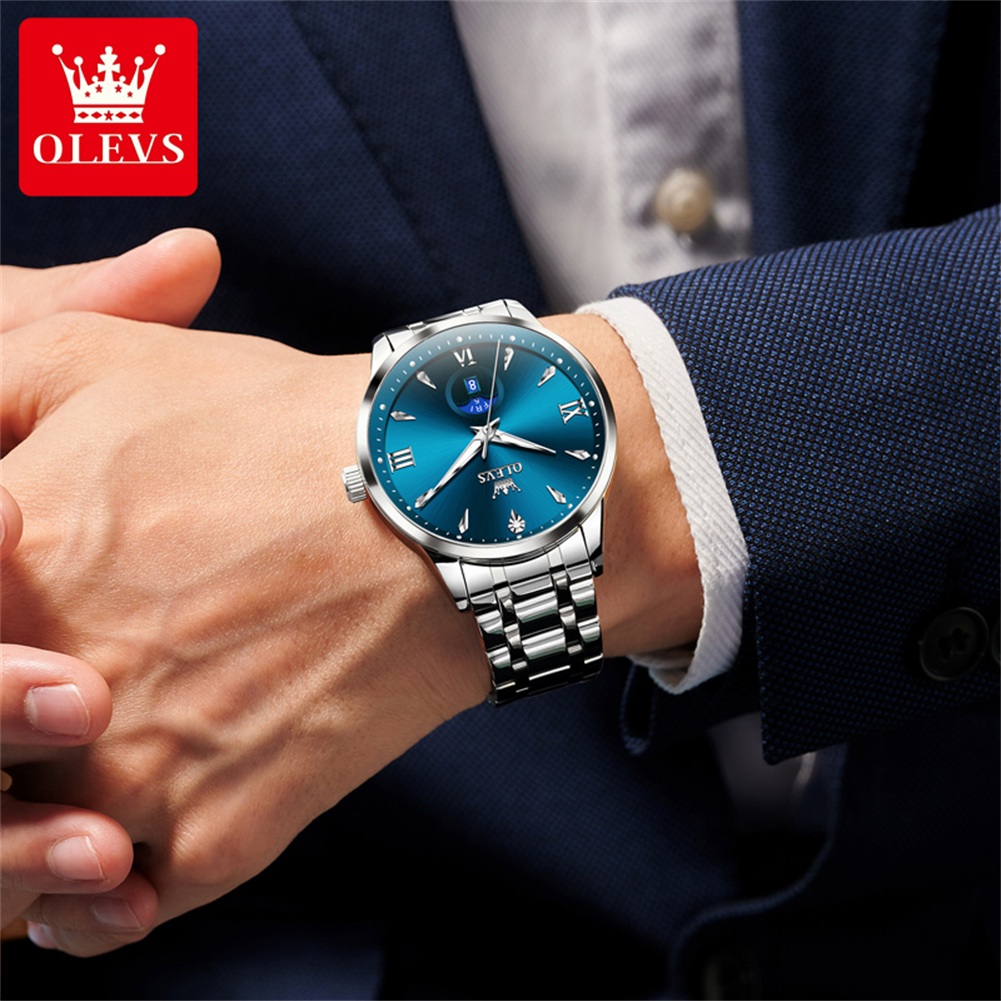 OLEVS Moon Phase men's watches - Luxury Watch Moon Phase ulasan dan harga