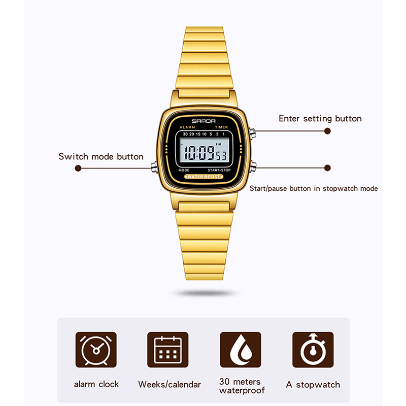 SANDA Women Golden Classic Qua - Luxury Watch Time ulasan dan harga