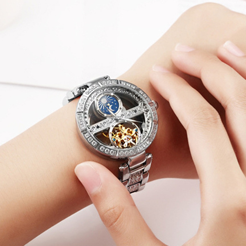 Ladies Watch Automatic Woman L - Luxury Watch Moon Phase ulasan dan harga