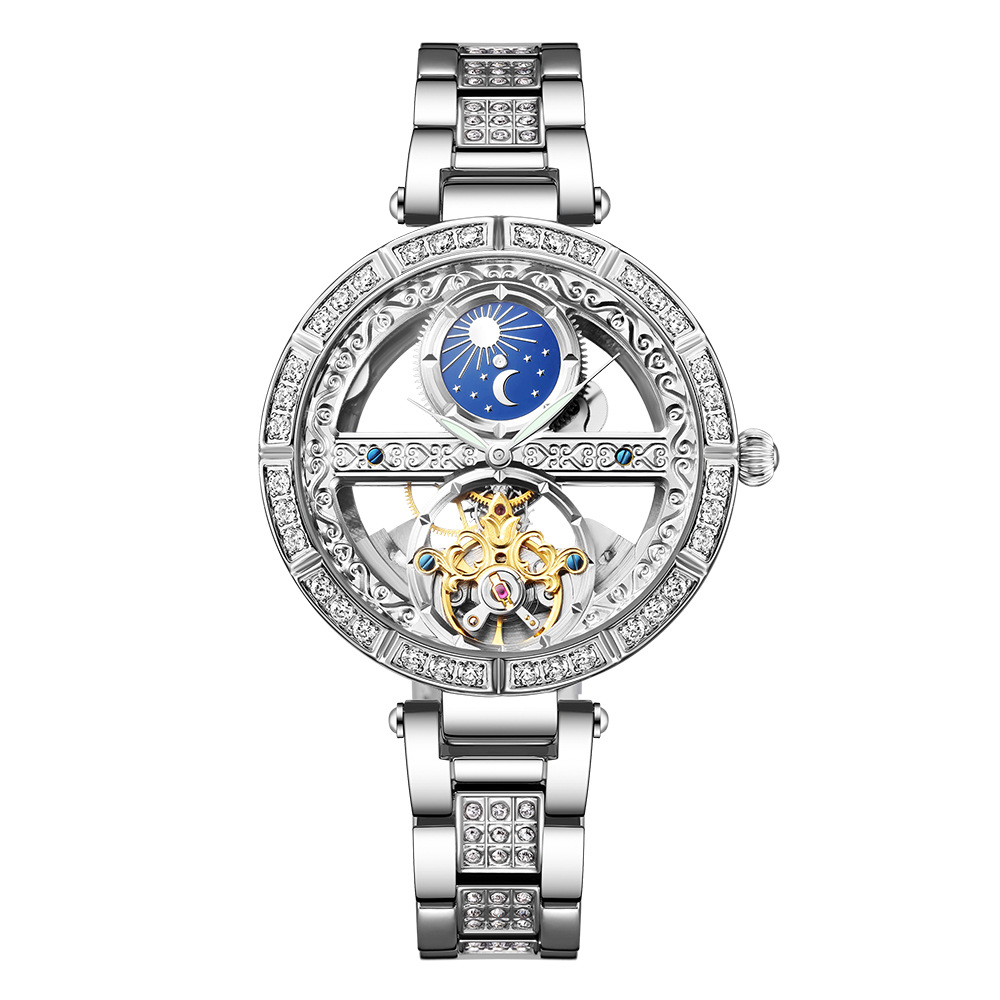 Ladies Watch Automatic Woman L - Luxury Watch Moon Phase ulasan dan harga