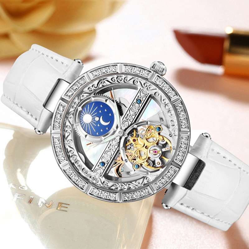 Ladies Watch Automatic Woman L - Luxury Watch Moon Phase ulasan dan harga