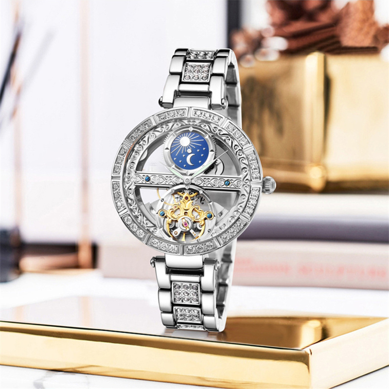 Ladies Watch Automatic Woman L - Luxury Watch Moon Phase ulasan dan harga
