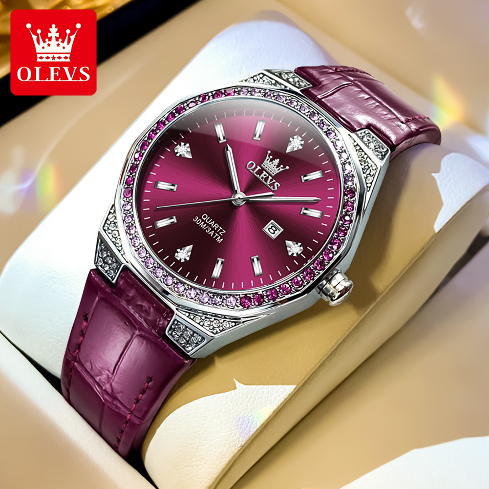 OLEVS Original Women's Watches - Luxury Watch With Leather Strap ulasan dan harga