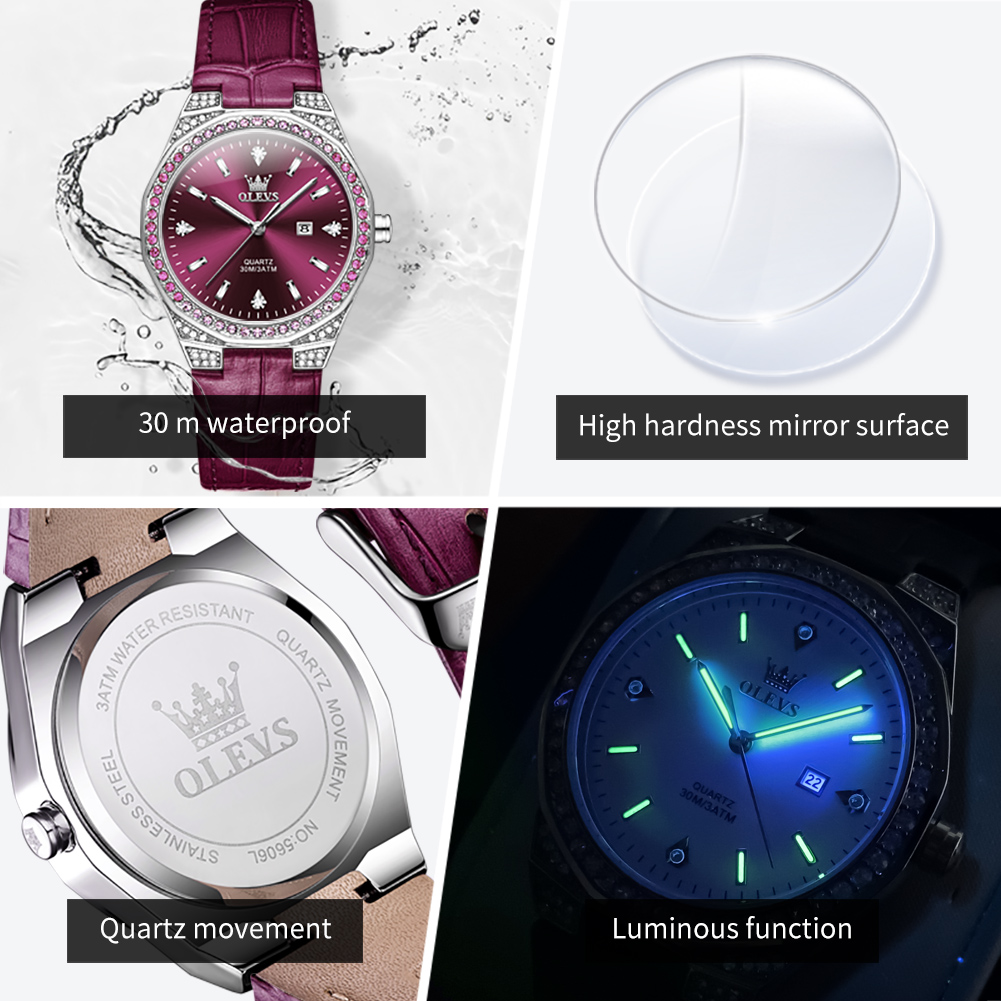 OLEVS Original Women's Watches - Luxury Watch With Leather Strap ulasan dan harga