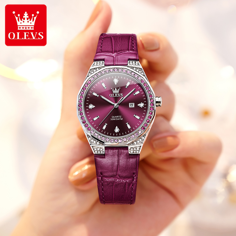 OLEVS Original Women's Watches - Luxury Watch With Leather Strap ulasan dan harga