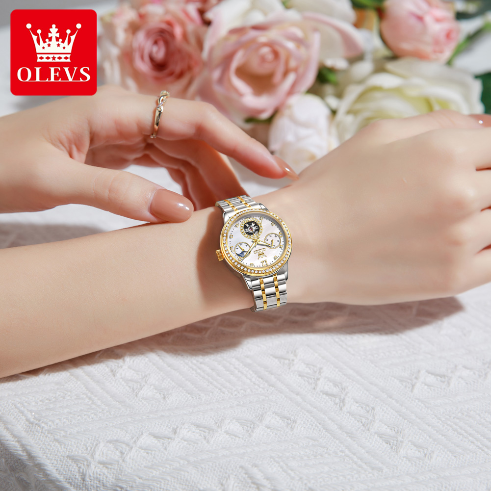 OLEVS Automatic Watch For Wome - Luxury Watch Moon Phase ulasan dan harga