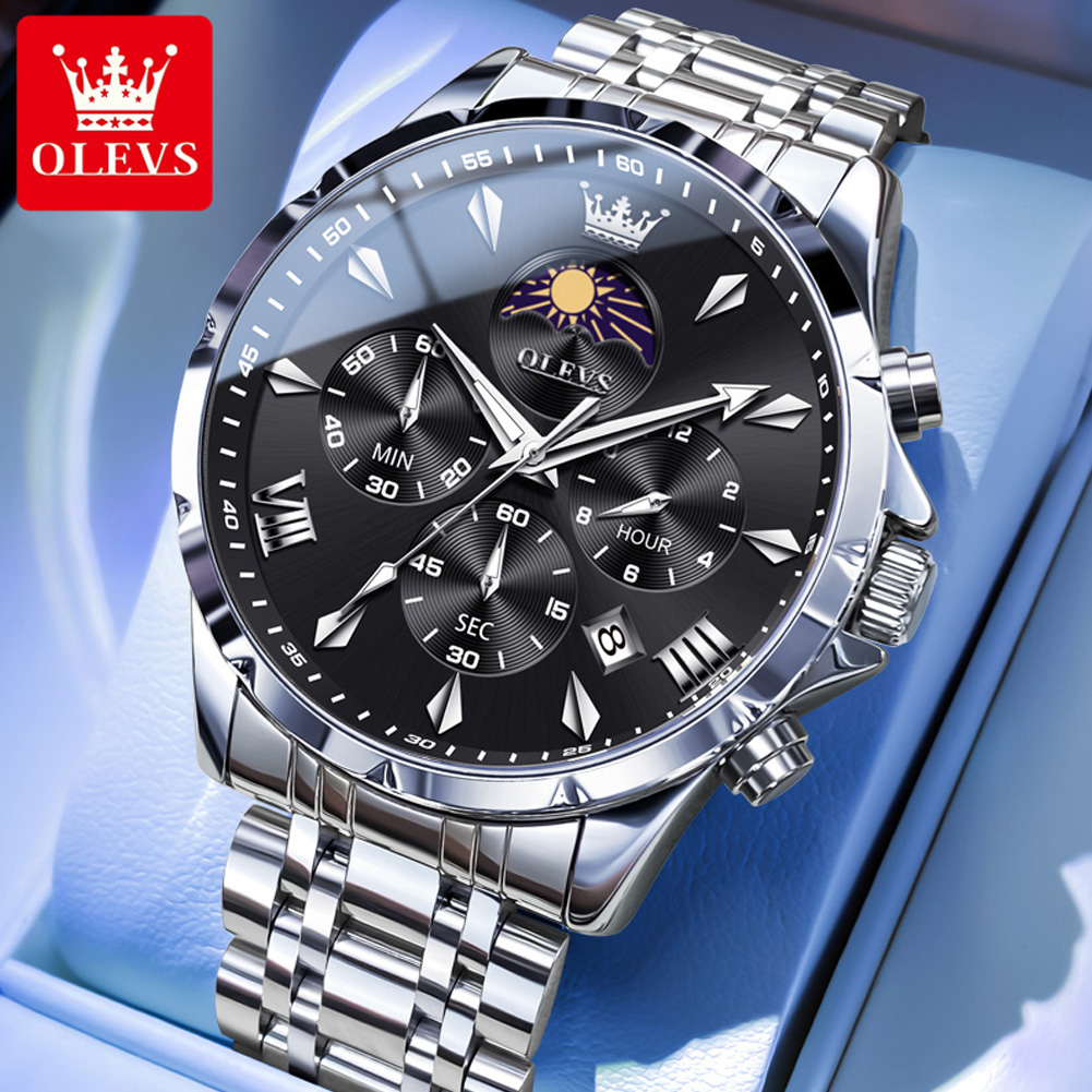 OLEVS 3653 Brand Moon Phase Ca - Luxury Watch Investment ulasan dan harga