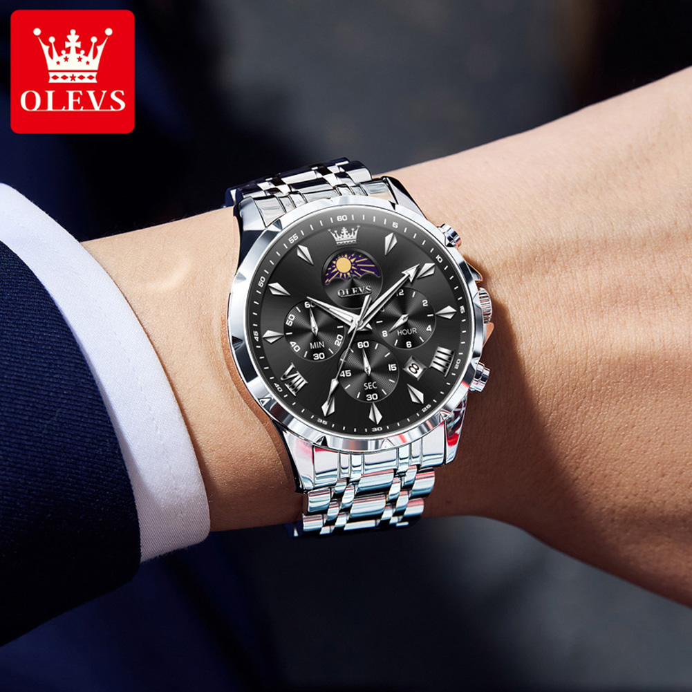 OLEVS 3653 Brand Moon Phase Ca - Luxury Watch Investment ulasan dan harga