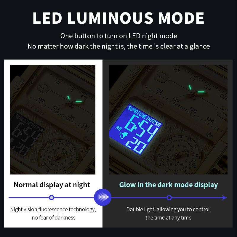 LIGE 2026 Fashion Dual Display - Luxury Watch Moon Phase ulasan dan harga