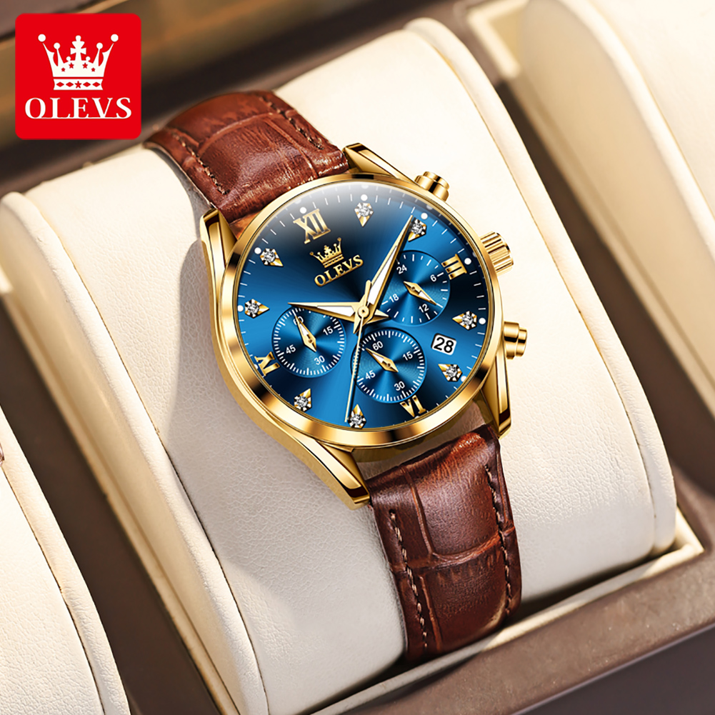 OLEVS 5523 Original Brand Wome - Luxury Watch With Leather Strap ulasan dan harga