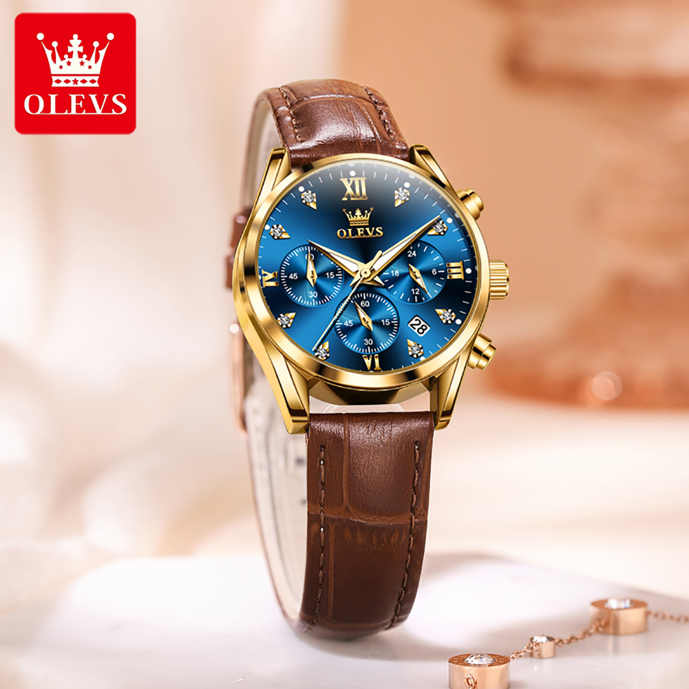 OLEVS 5523 Original Brand Wome - Luxury Watch With Leather Strap ulasan dan harga