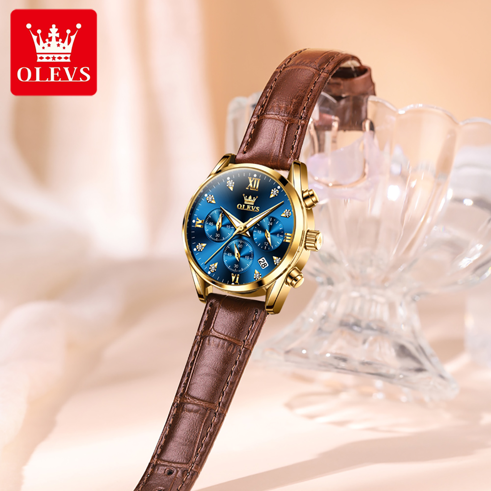 OLEVS 5523 Original Brand Wome - Luxury Watch With Leather Strap ulasan dan harga