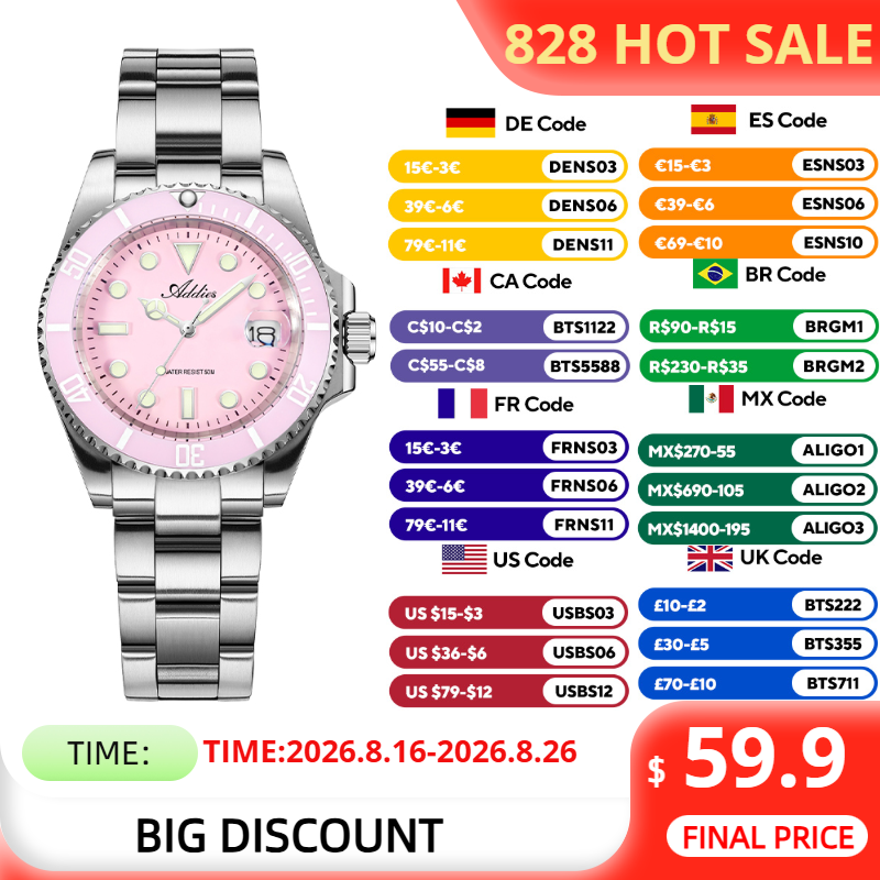 ADDIES 36mm 50m Waterproof Wom - Luxury Watch Box ulasan dan harga