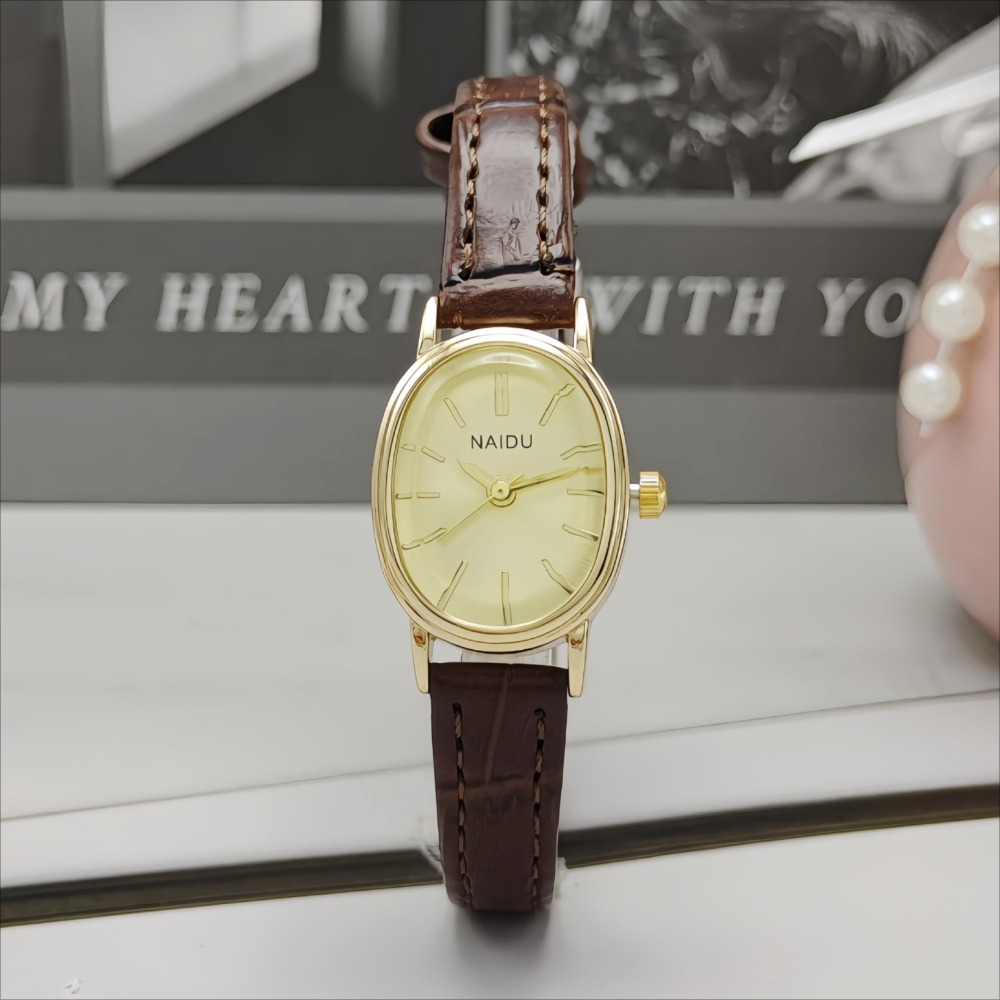 Fashion Brand Women Oval Dial  - Luxury Watch With Leather Strap ulasan dan harga