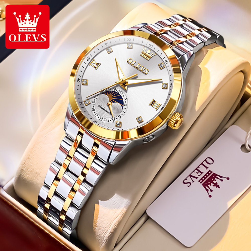 OLEVS 7041 Elegance Moon Phase - Luxury Watch Moon Phase ulasan dan harga