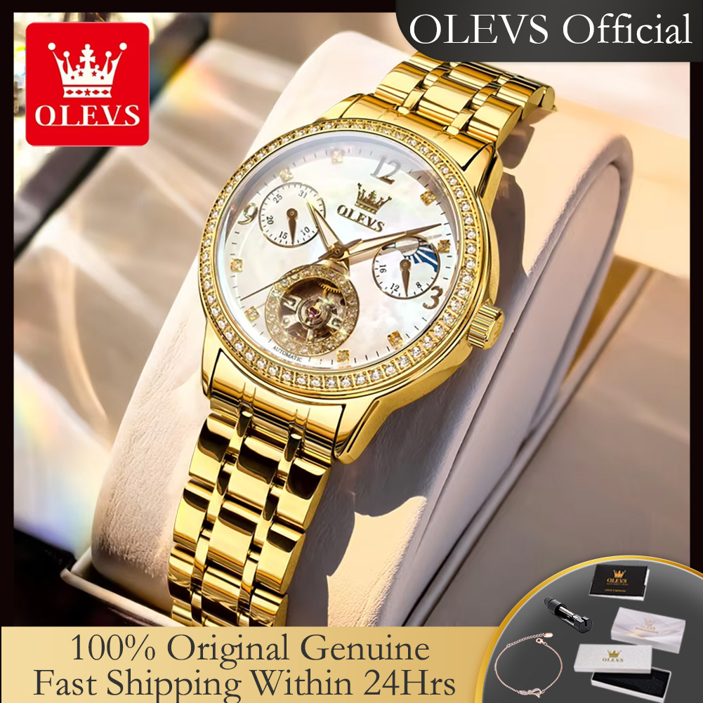 OLEVS 6750 Automatic Woman Wat - Luxury Watch Moon Phase ulasan dan harga