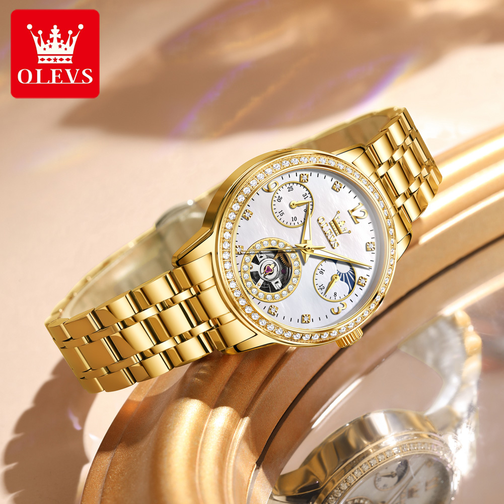 OLEVS 6750 Automatic Woman Wat - Luxury Watch Moon Phase ulasan dan harga