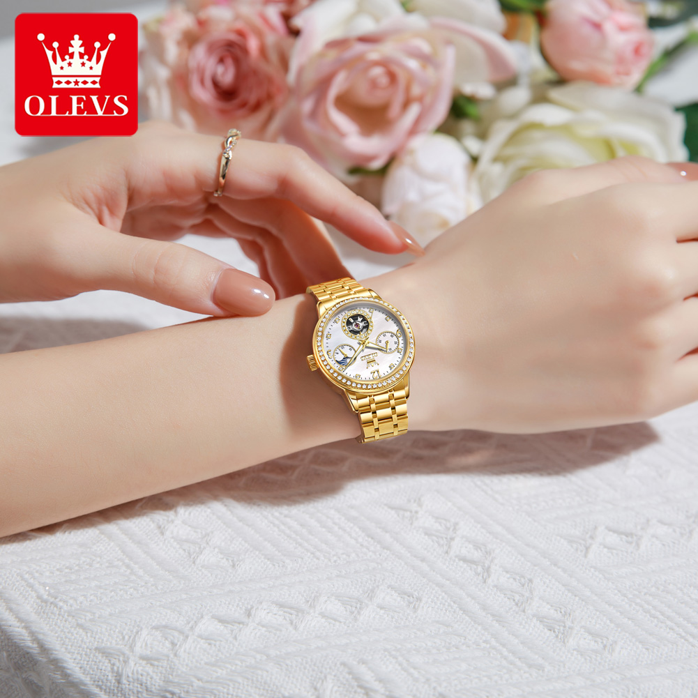 OLEVS 6750 Automatic Woman Wat - Luxury Watch Moon Phase ulasan dan harga