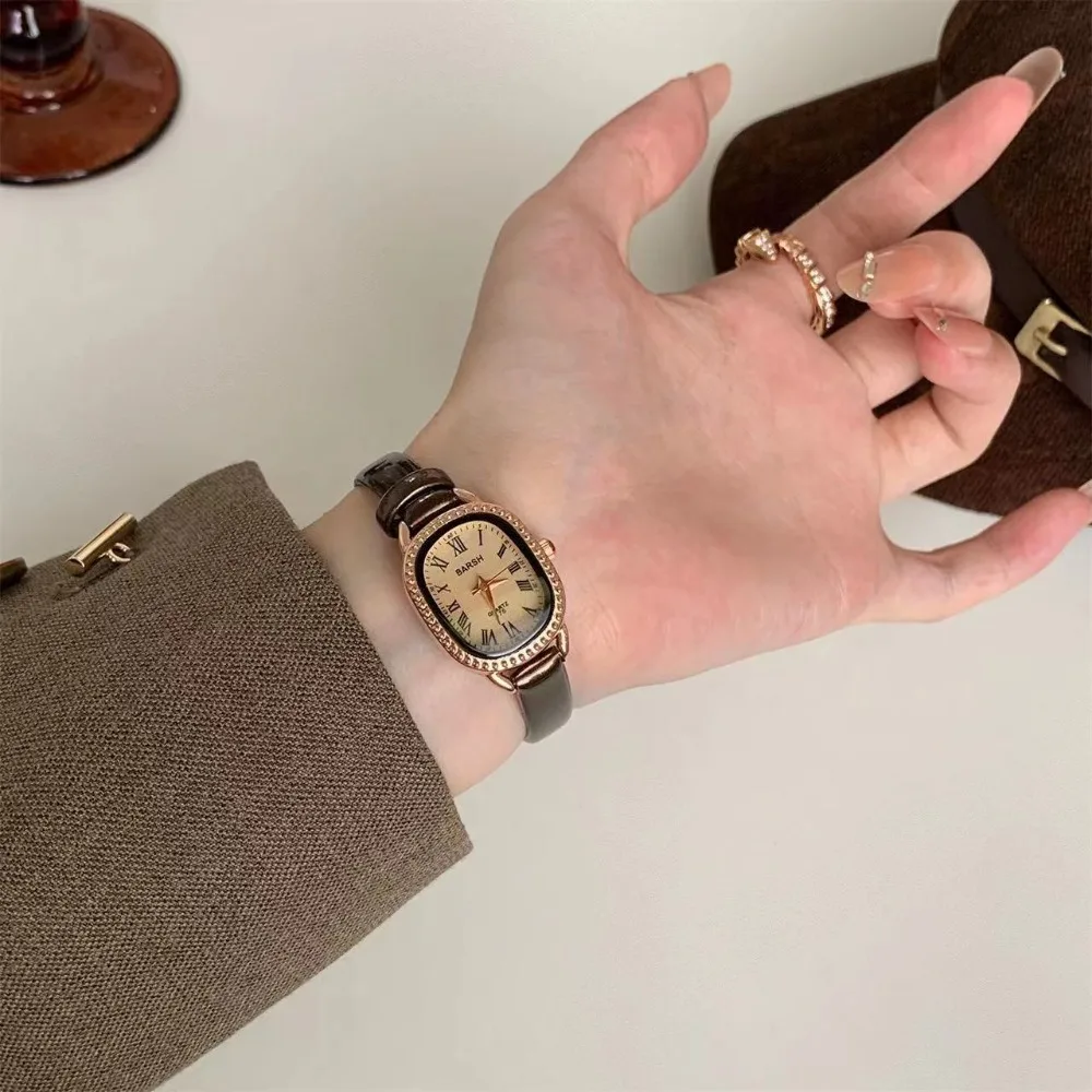 Famous Brand Women Diamond Ova - Luxury Watch With Leather Strap ulasan dan harga