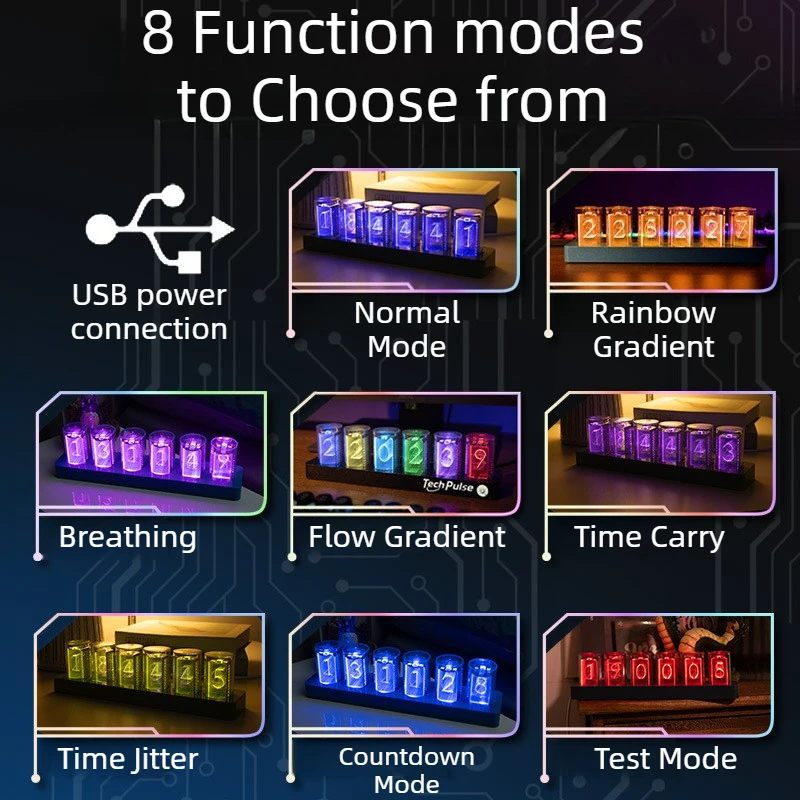 Nixie Tube Table Clock LED Dig - Table Watch Luxury ulasan dan harga