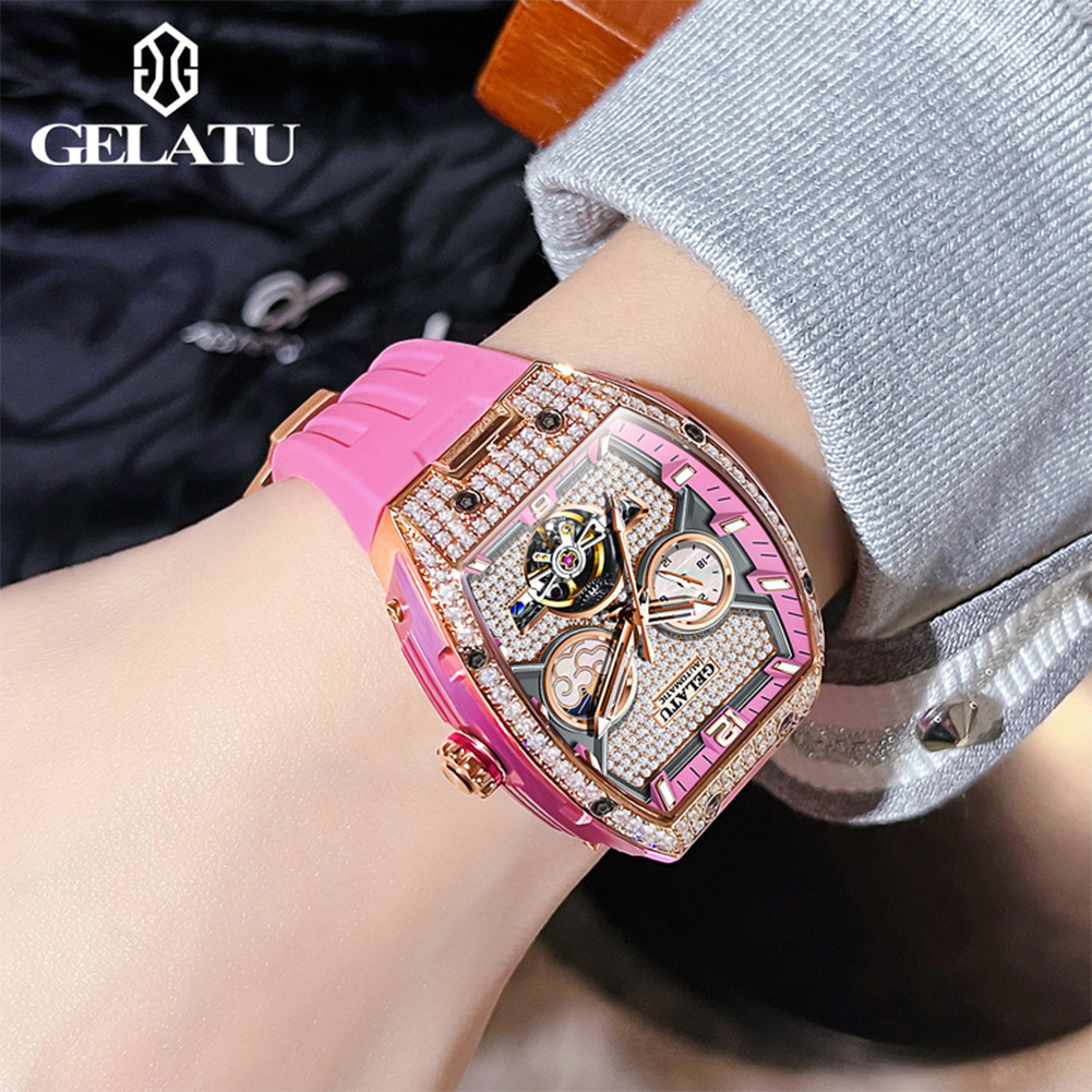 GELATU beautiful ladies' watch - Luxury Watch Moon Phase ulasan dan harga