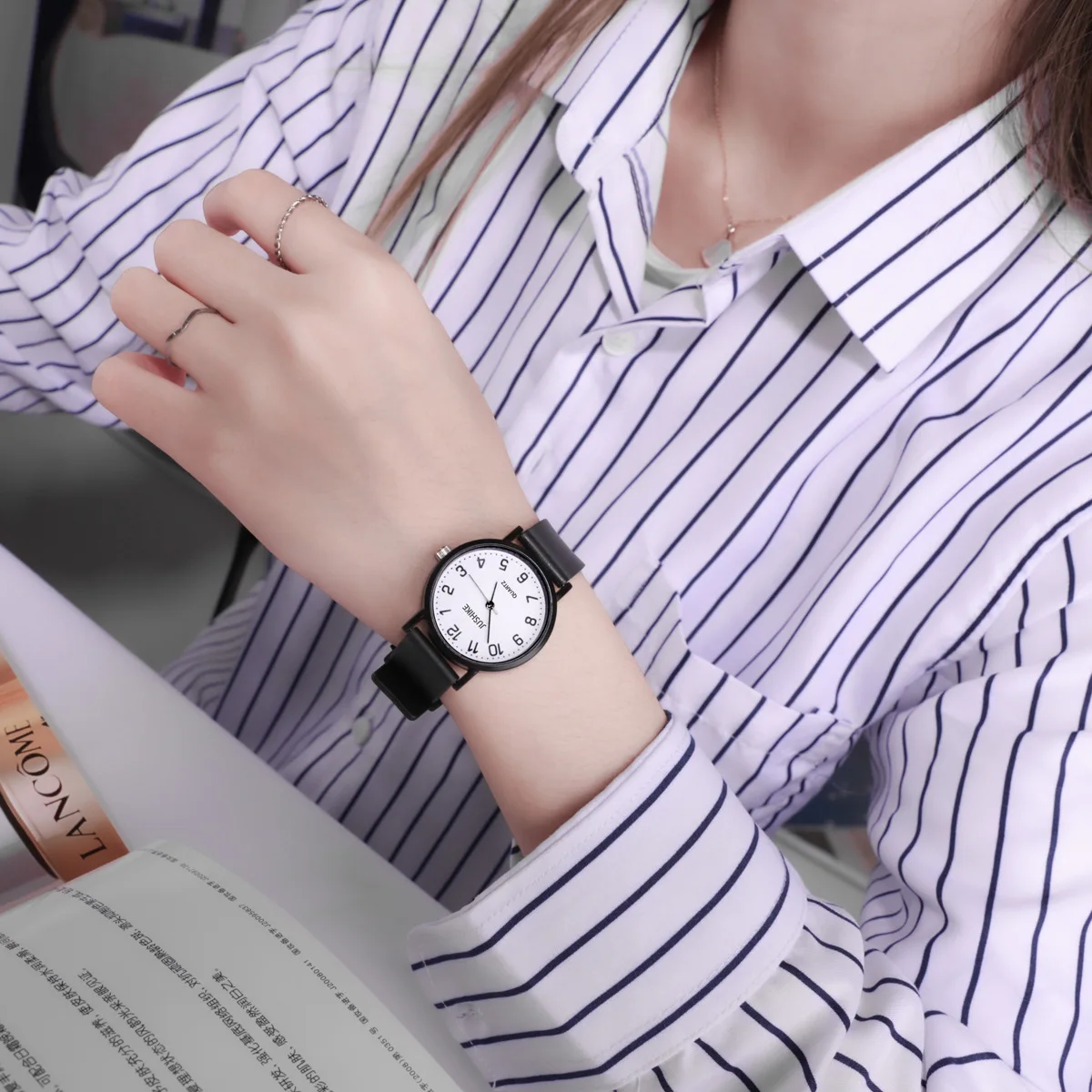 Simple Black Watch Quartz Watc - Luxury Watch With Leather Strap ulasan dan harga